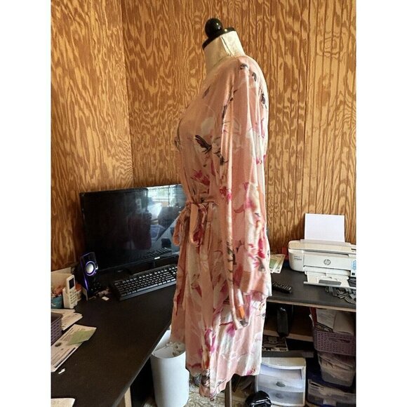 YUMI KIM Womens Love Is In The Air Light Pink Floral Robe Dressing Gown M - Picture 6 of 12